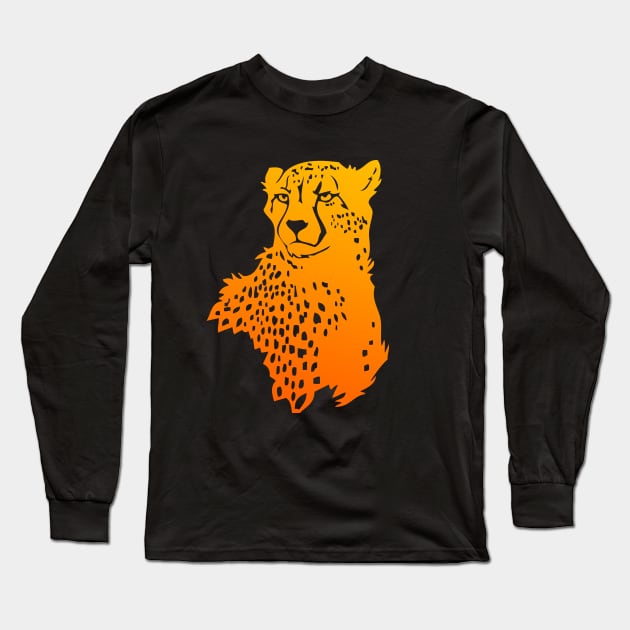 Cheetah Portrait Long Sleeve T-Shirt by JFells